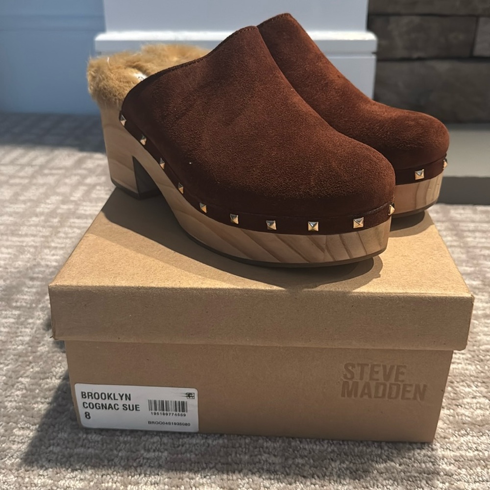Steve Madden NWT Cognac Mules/Clog Size 8